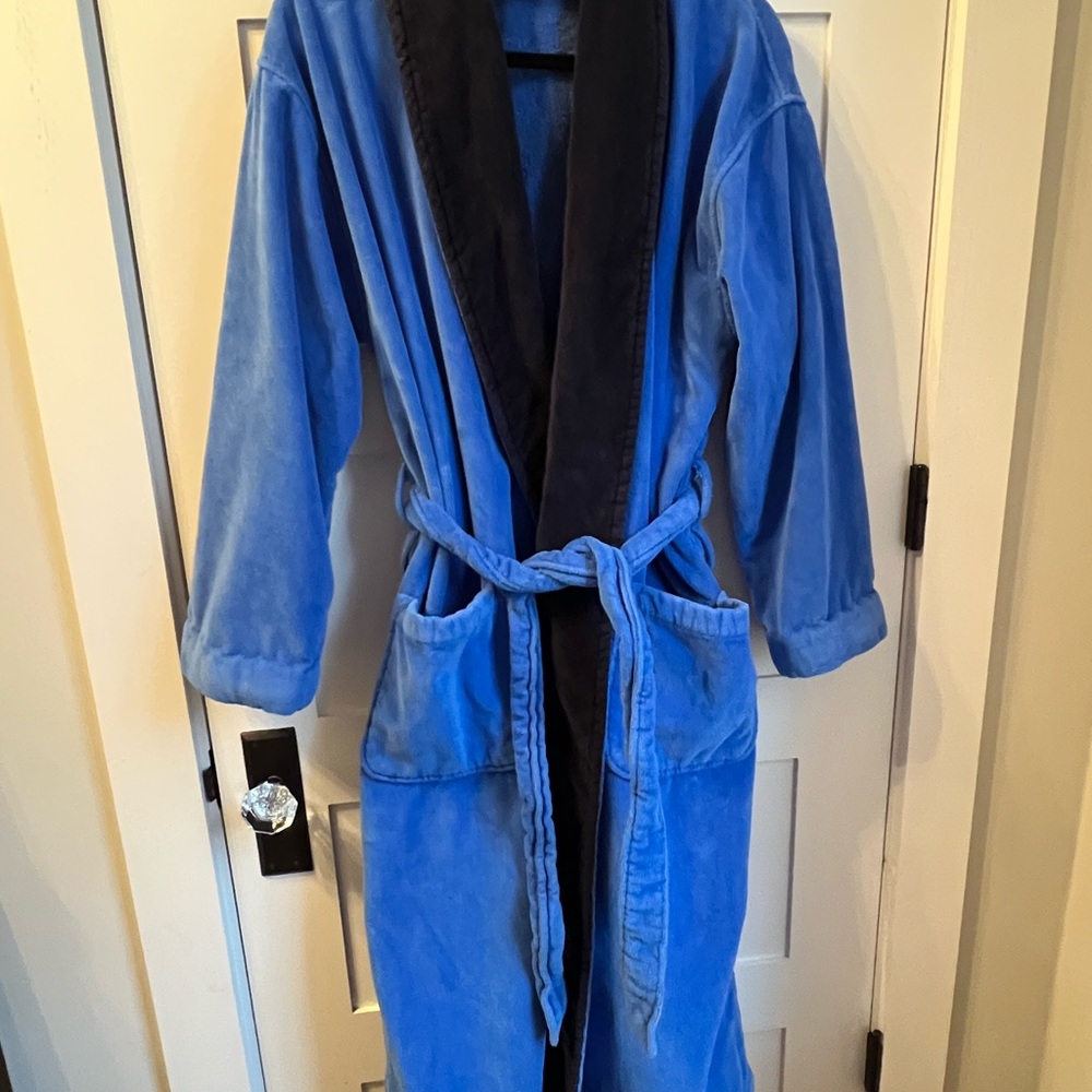 Polo Ralph Lauren Vintage Blue Men's Heavy Terry Robe One Size